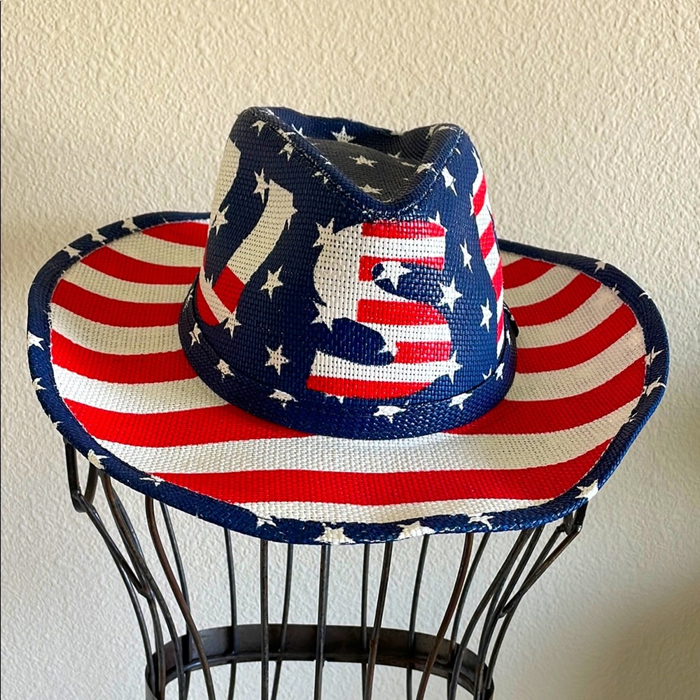 NEW Patriotic American Flag Cowboy Hat UNISEX One Size